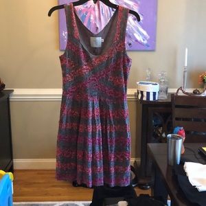 Pink/coral grey dress